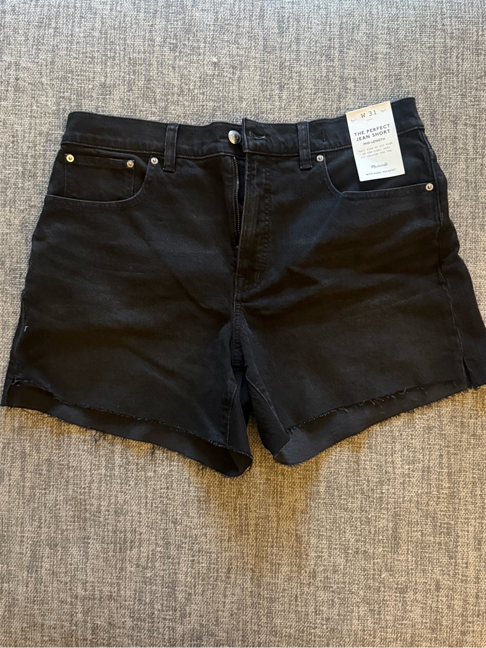 Madewell Black High-Rise Jean Shorts